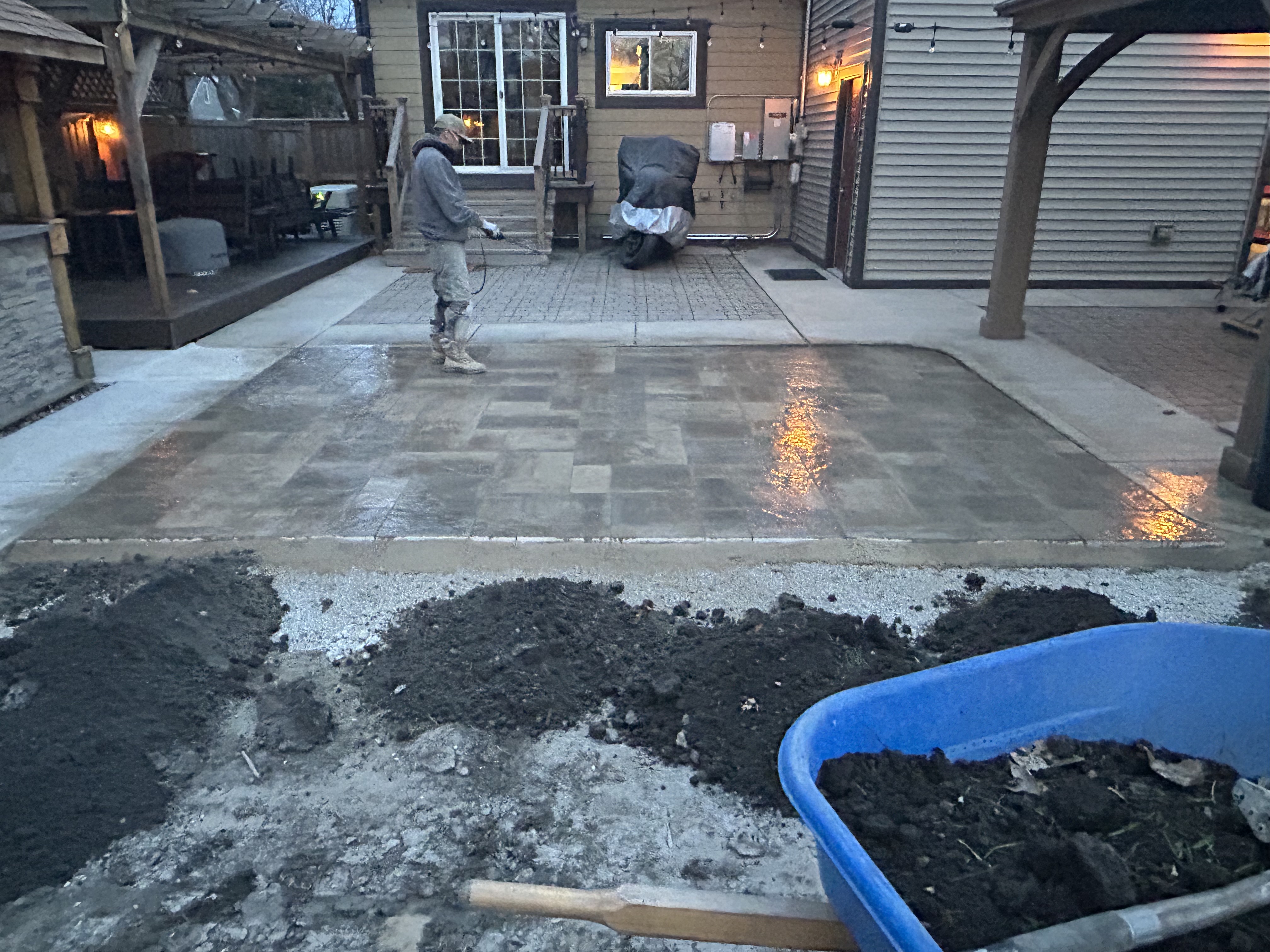 Mission Brick Paving: Installation of Unilock (Color: Bavarian Blend) Bristol Valley Paver Patio for Hot Tub Pad in Lombard, IL Thumbnail