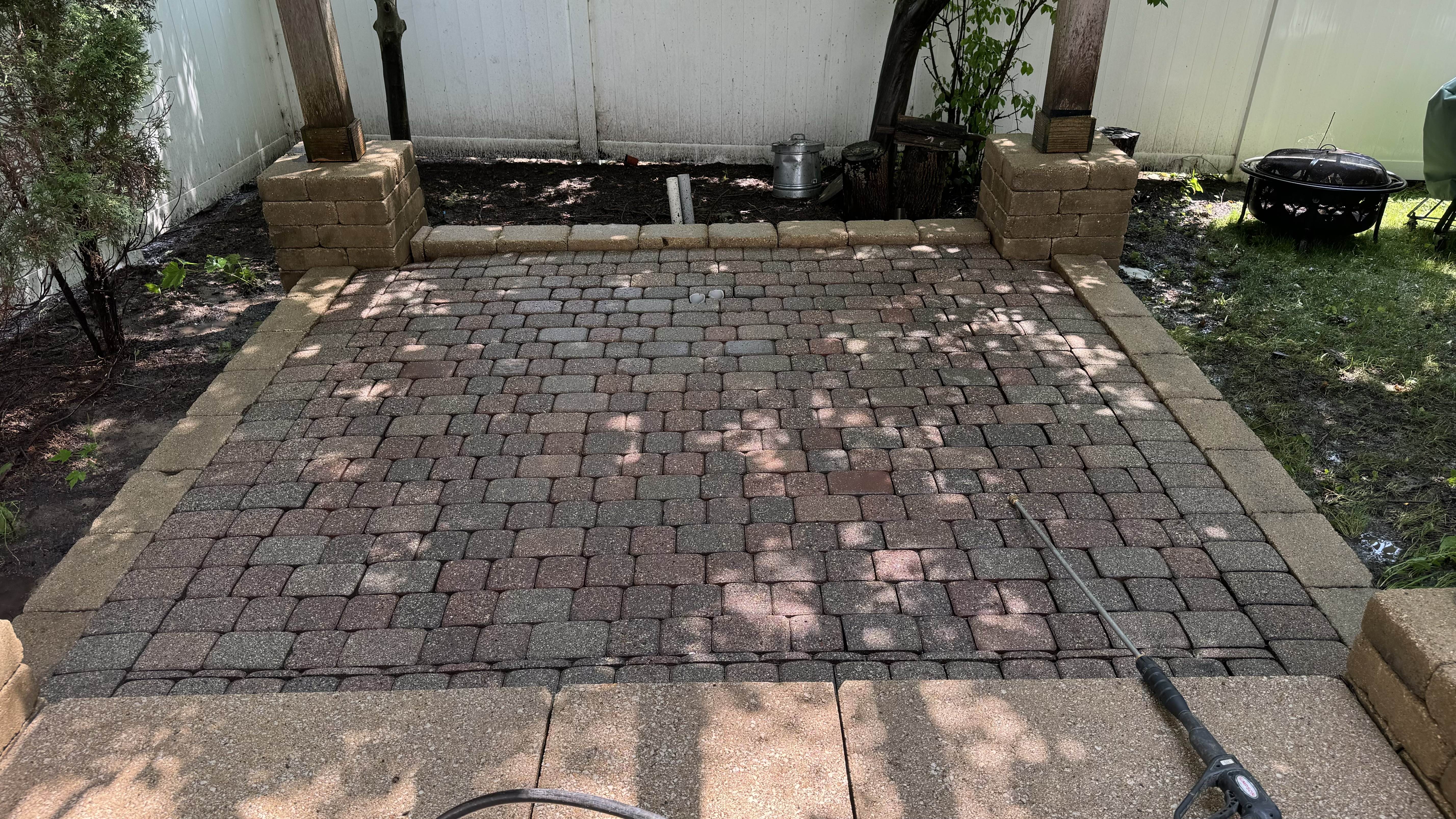 Revitalizing Brick Paver Patios: A Cleaning, Sanding, and Sealing Project in Geneva, Illinois